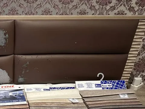 Этап перетяжки: Мастер приезжает с тканями